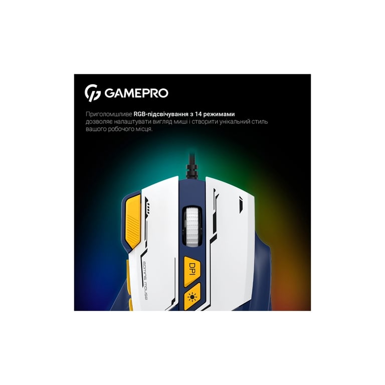 Мишка GamePro GM300BL USB Blue/White (GM300BL) - фото 11