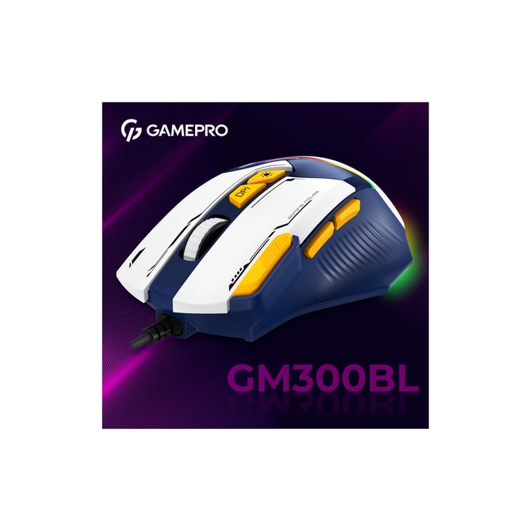 Мишка GamePro GM300BL USB Blue/White (GM300BL) - фото 6