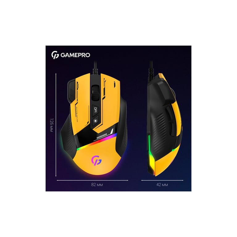 Мишка GamePro GM300Y USB Yellow/Black (GM300Y) - фото 9
