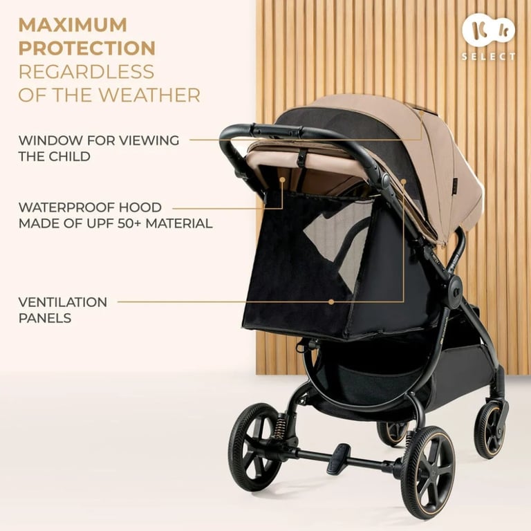 Коляска Kinderkraft Mitzy Linen Beige (KSMITZ00BEG0000) (5902533924356) - фото 9