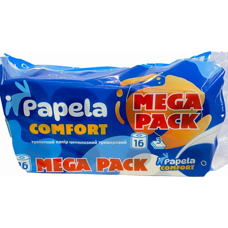 Туалетний папір Papela Comfort 3 шари 16 рулонів (4820270940136)