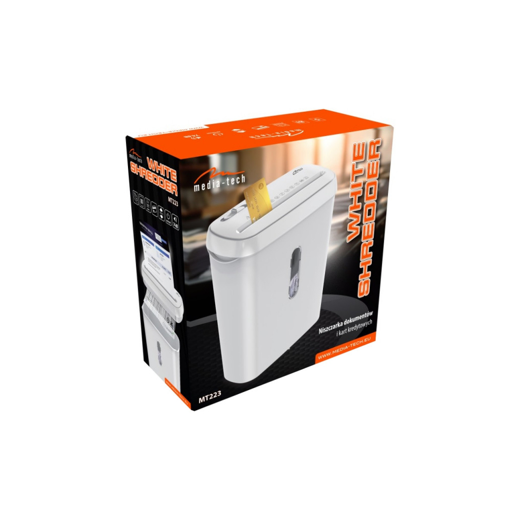Знищувач документів Media-Tech WHITE SHREDDER (MT223) (884007) - фото 7 Знищувач документів Media-Tech WHITE SHREDDER (MT223) (884007) - фото 7