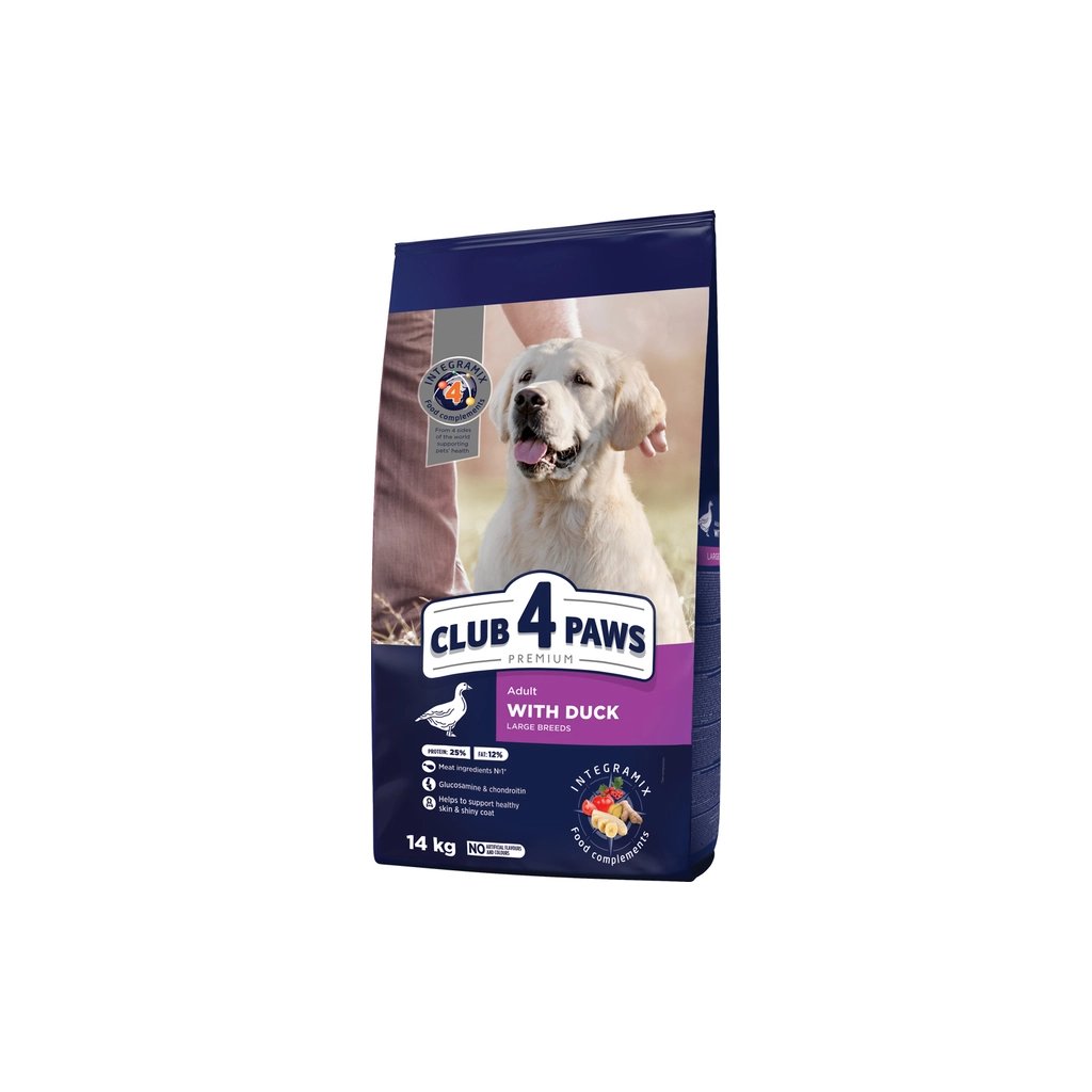 Сухий корм для собак Club 4 Paws Преміум Для великих порід З качкою 14 кг (4820269143050) - фото 1 Сухий корм для собак Club 4 Paws Преміум Для великих порід З качкою 14 кг (4820269143050) - фото 1