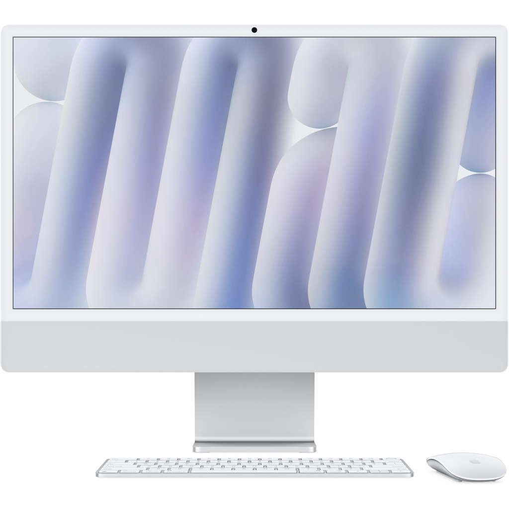 Комп'ютер Apple 24" iMac Retina 4.5K / Apple M4 (10-c/CPU, 10-c/GPU), 16, 256, Silver (MWUU3UA/A) - фото 1