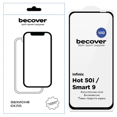 Скло захисне BeCover Infinix Smart 9 (X6532) 10D Black (712711) - фото 1