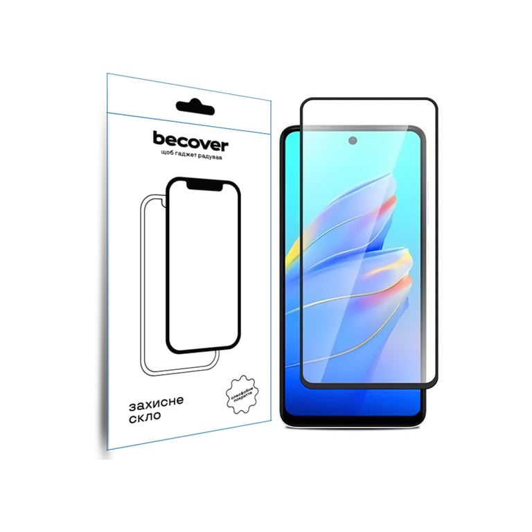 Скло захисне BeCover Tecno Spark Go 1 (KL4) Black (712318) - фото 1