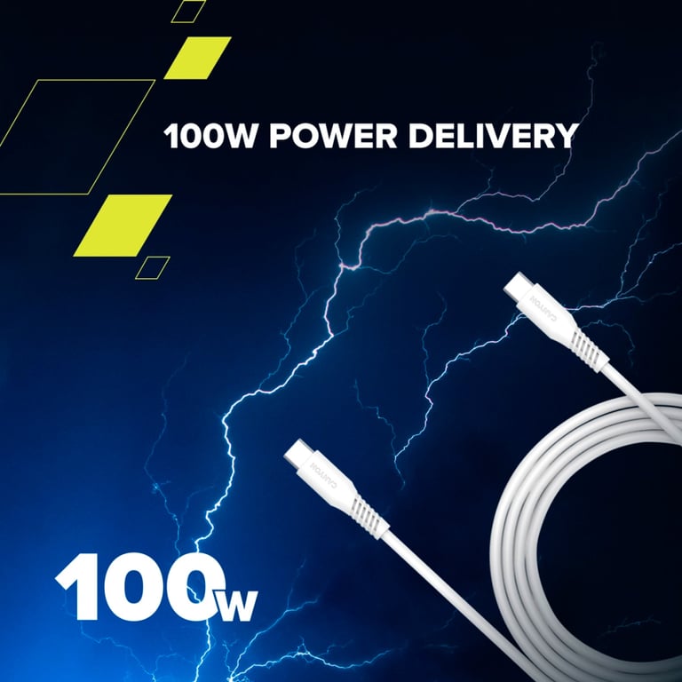 Дата кабель USB-C to USB-C 1.2m CC100SC 100W White Canyon (CNS-CC100SC12W) - фото 3