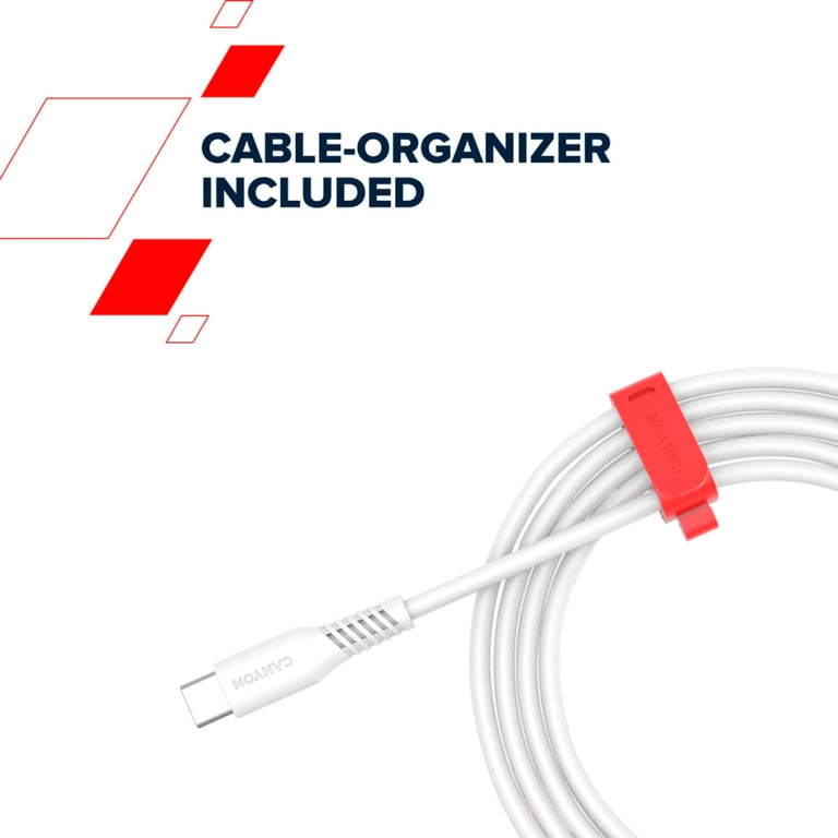 Дата кабель USB-C to USB-C 1.2m CC100SC 100W White Canyon (CNS-CC100SC12W) - фото 4