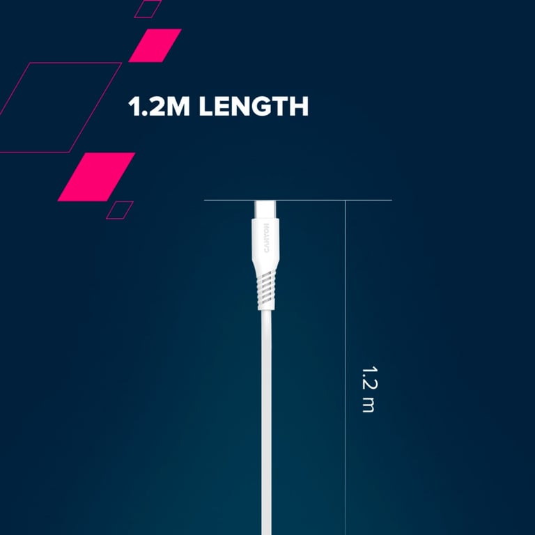 Дата кабель USB-C to USB-C 1.2m CC100SC 100W White Canyon (CNS-CC100SC12W) - фото 7