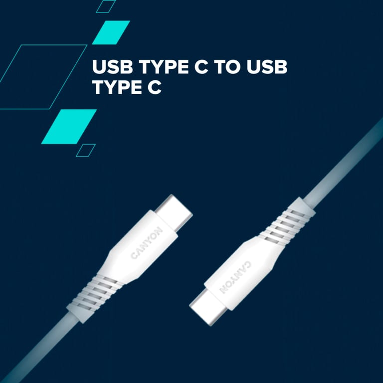 Дата кабель USB-C to USB-C 2.0m CC60SC 60W White Canyon (CNS-CC60SC20W) - фото 2
