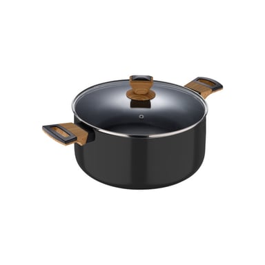 Каструля Bergner Earth black, з кришкою 28 см, 6 л (BG-32037-BK) - фото 1