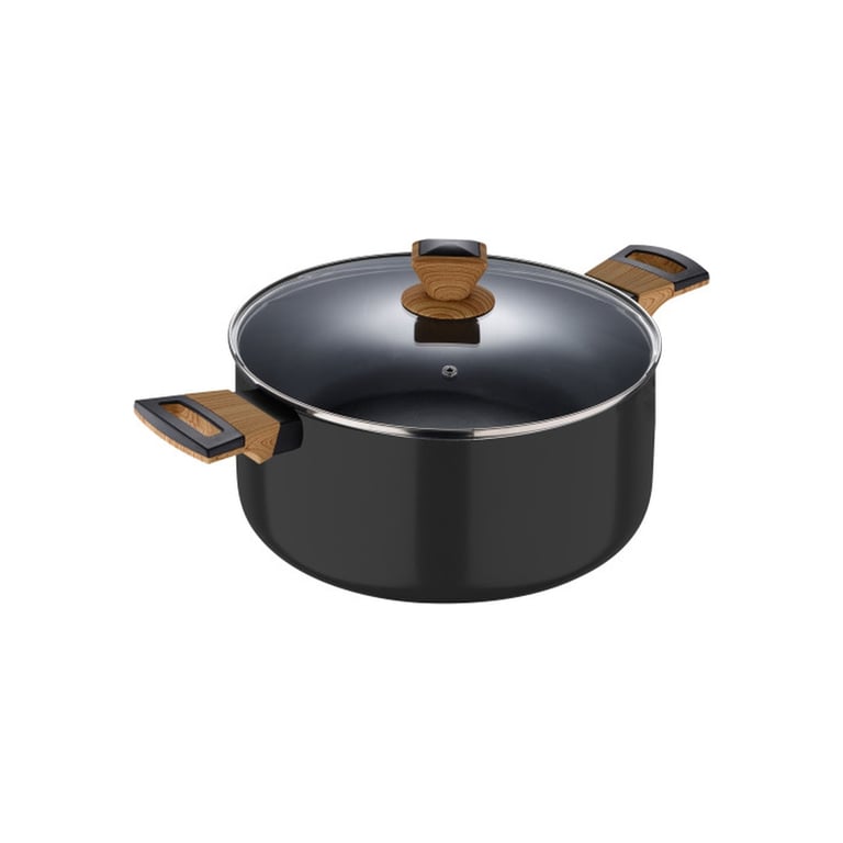 Каструля Bergner Earth black, з кришкою 28 см, 6 л (BG-32037-BK) - фото 1