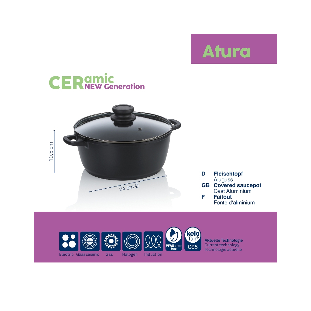 Каструля Kela Atura, з кришкою 24 см, 3.2 л (15171) - фото 4 Каструля Kela Atura, з кришкою 24 см, 3.2 л (15171) - фото 4