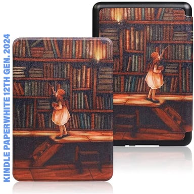 Чохол до електронної книги BeCover Smart Case Amazon Kindle Paperwhite 12th Gen. 2024 7"/Colorsoft (2024) Library Girl (712856) - фото 1