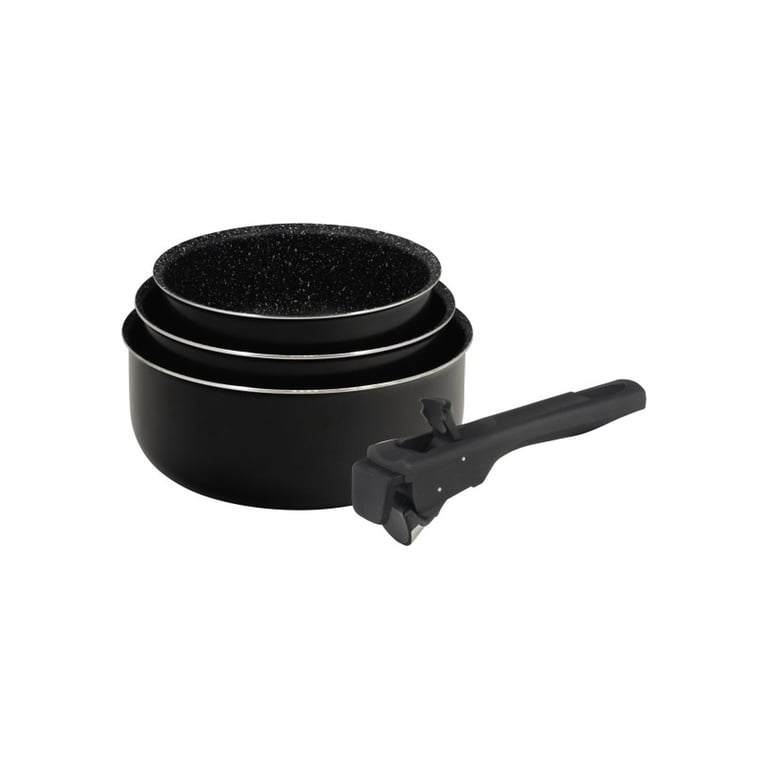 Ківш Bergner Click & cook black, набір зі знімною ручкою 16/18/20 см, 4 предмети (BG-31602-BK) - фото 1