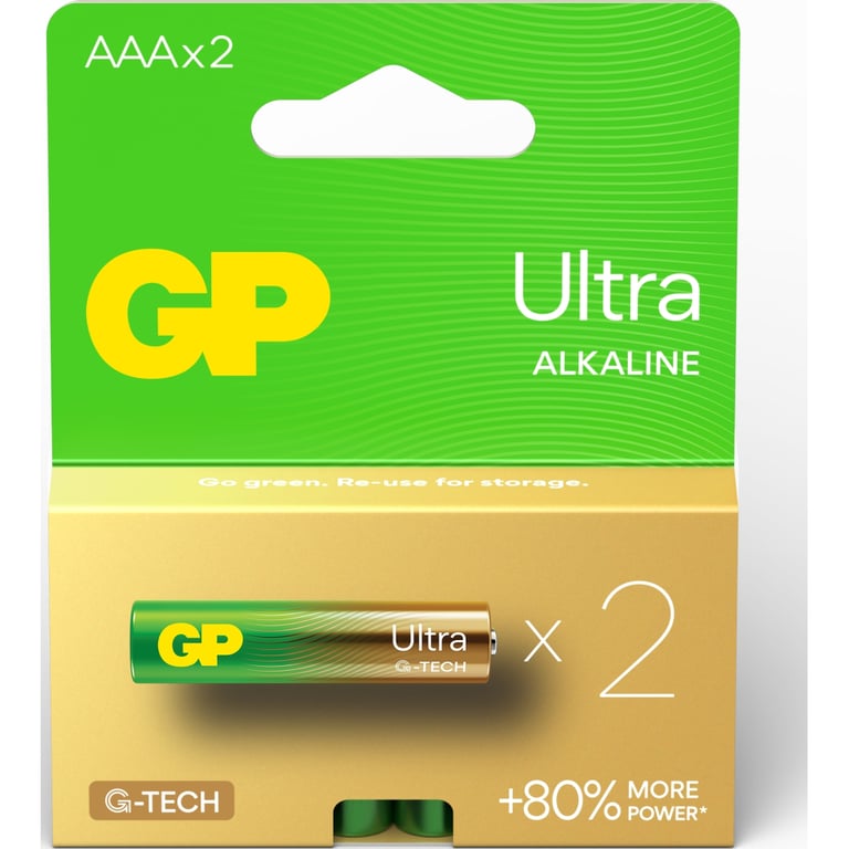 Батарейка Gp AAA LR03 ULTRA Alcaline * 2 (24AU21-SB2 / 4891199218101) - фото 2