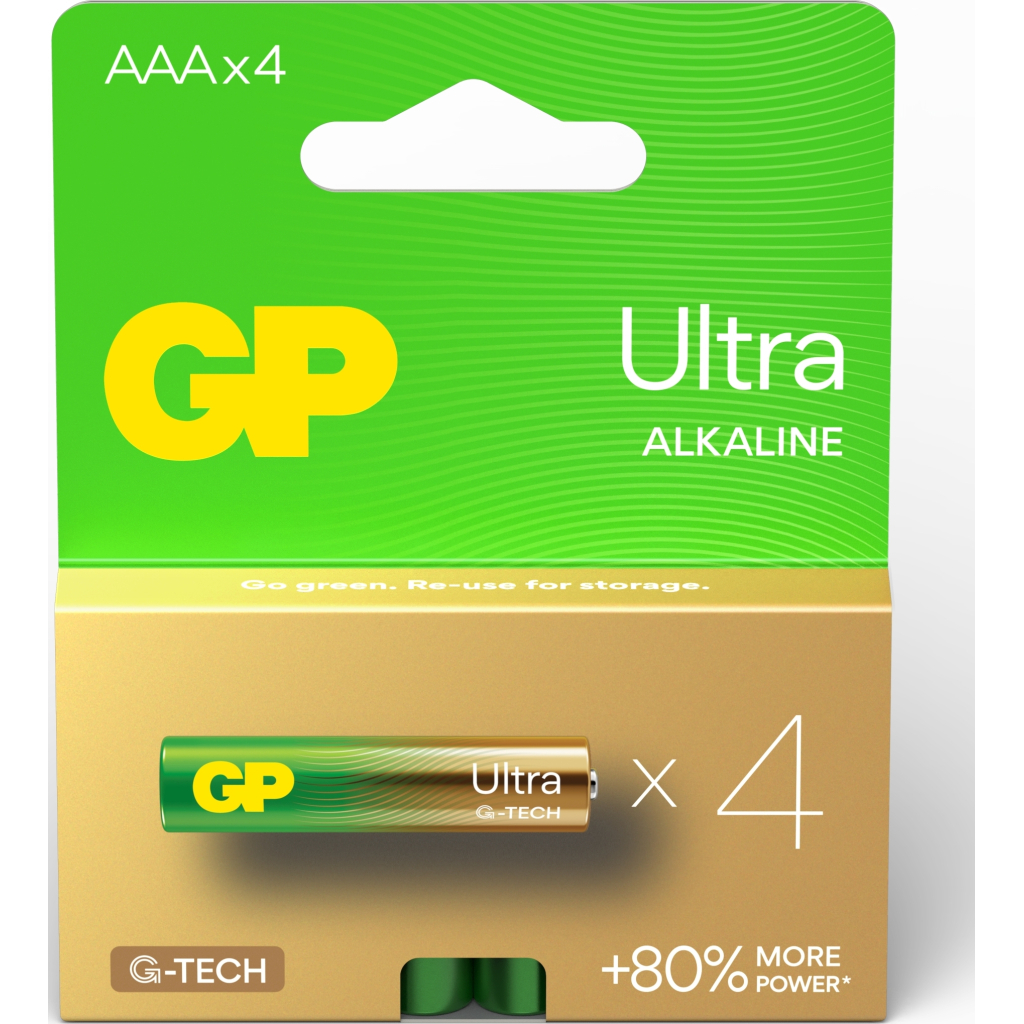 Батарейка Gp AAA LR03 Ultra Alkaline * 4 (24AU21-SB4 / 4891199218255) - фото 2 Батарейка Gp AAA LR03 Ultra Alkaline * 4 (24AU21-SB4 / 4891199218255) - фото 2