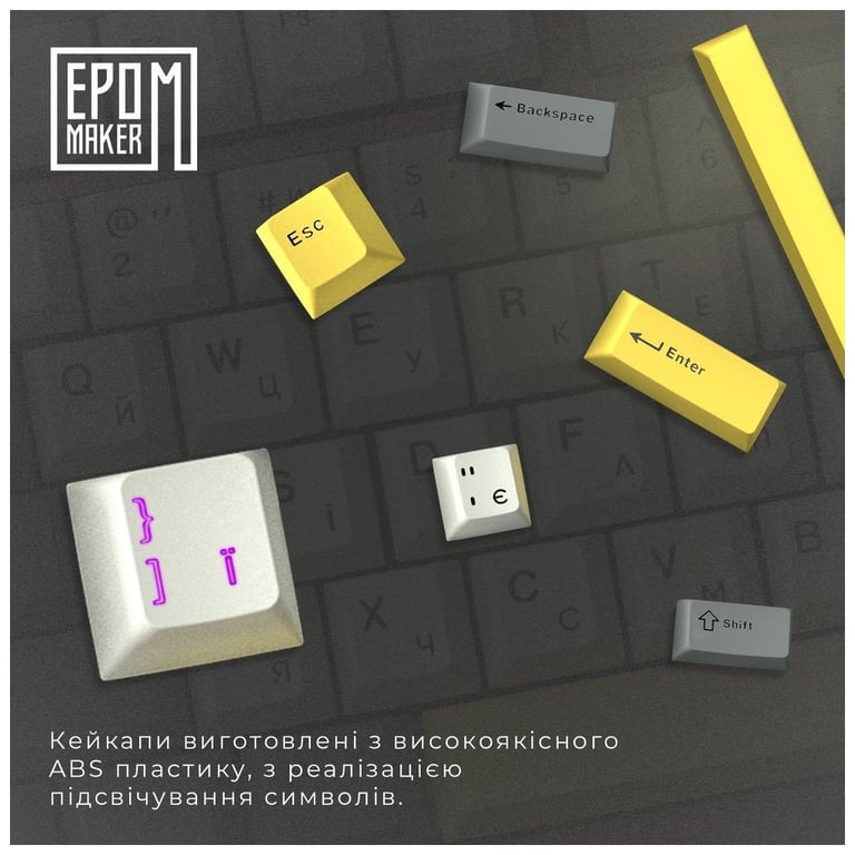 Клавіатура Epomaker EP64 60 Mulan Switch Hot-Swap RGB Wireless/Bluetooth/USB UA Black (EP64-B-M) - фото 6