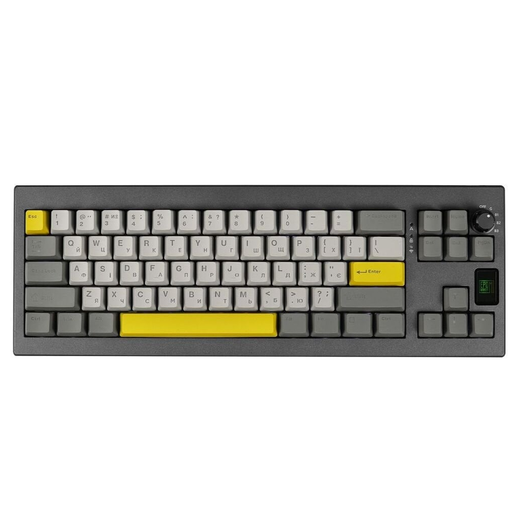 Клавіатура Epomaker Shadow-X 70 Flamingo Switch Hot-Swap LCD Screen RGB Wireless/Bluetooth/USB UA Black (SHX-B-F) - фото 1