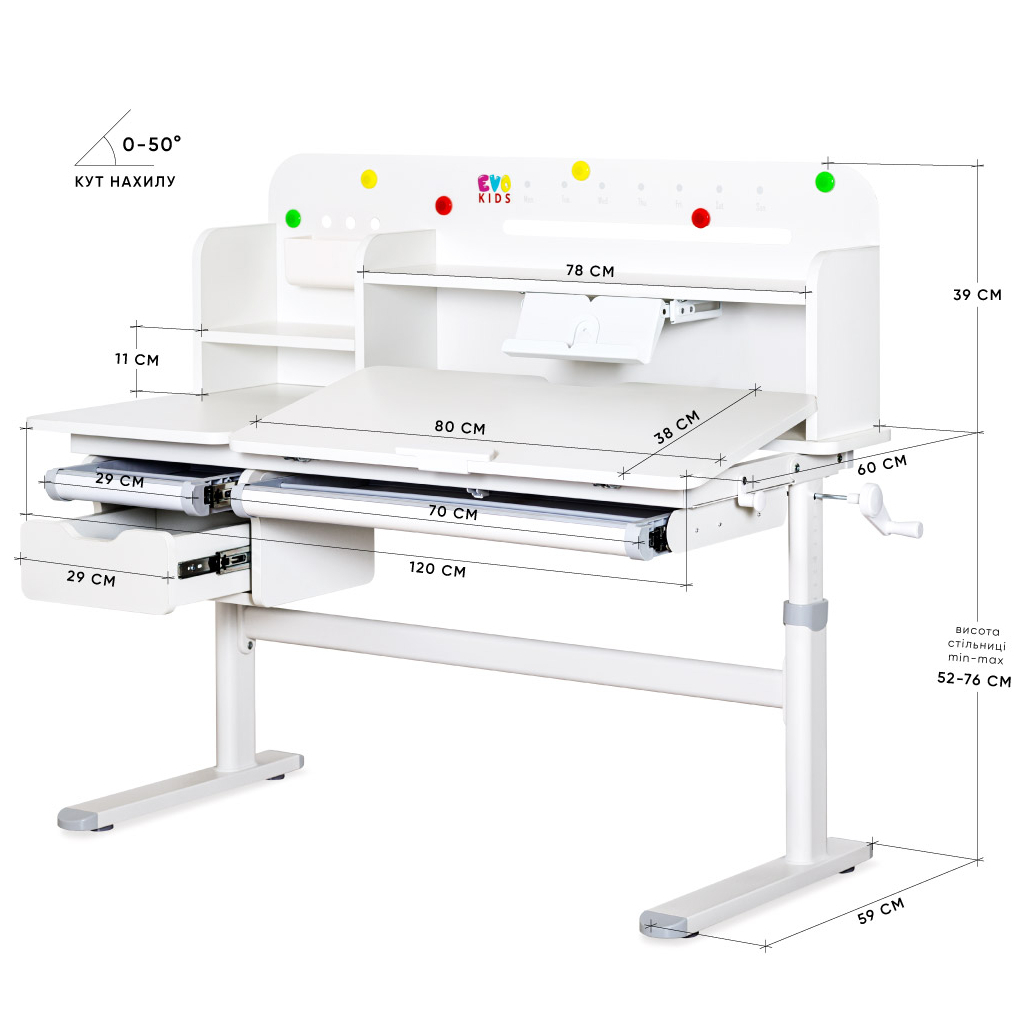 Парта Evo-kids Plus Grey (TH-360 WG/G Plus) - фото 3 Парта Evo-kids Plus Grey (TH-360 WG/G Plus) - фото 3