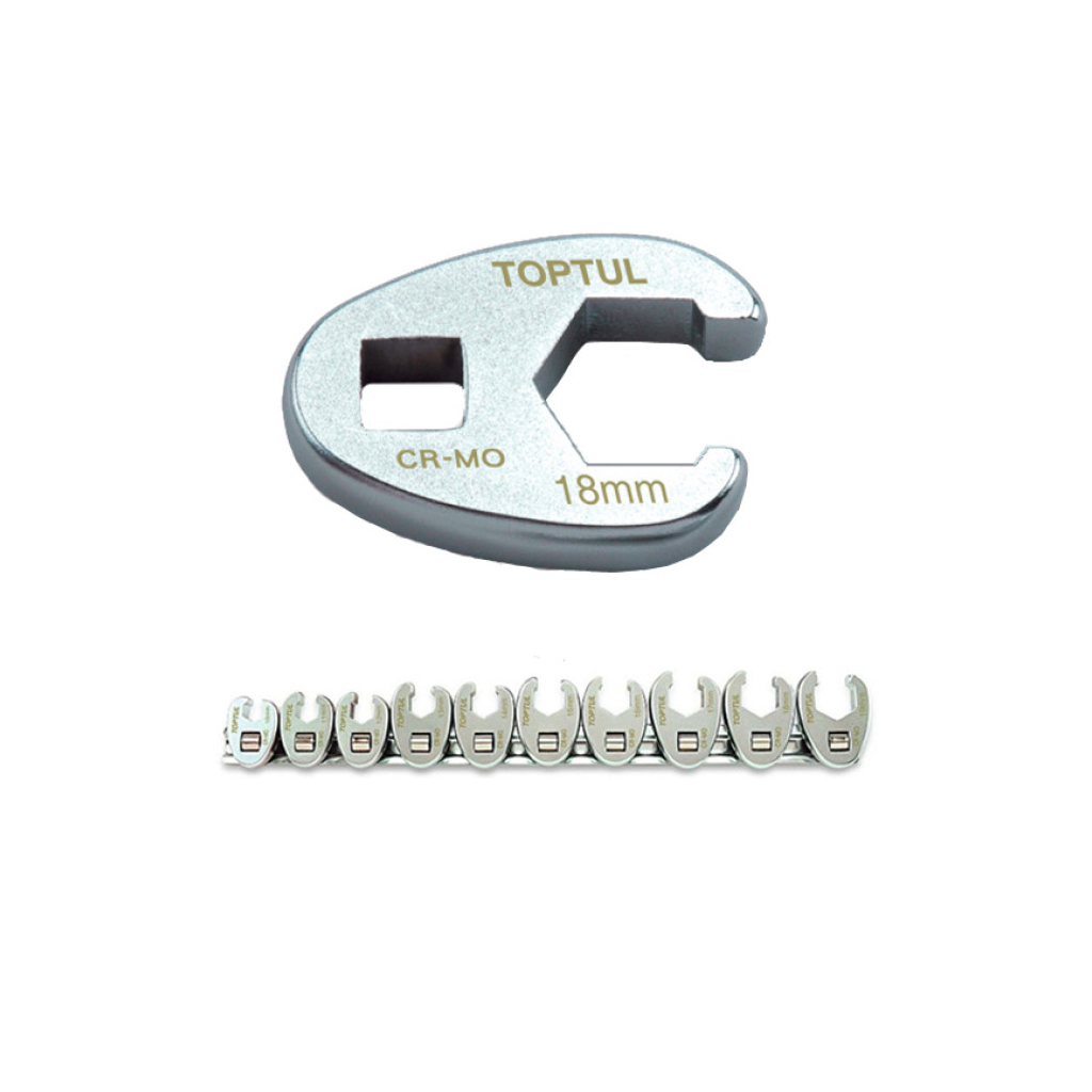 Ключ Toptul розрізний односторонній 3/8" 10шт 10-19мм (GAAR1001) - фото 1