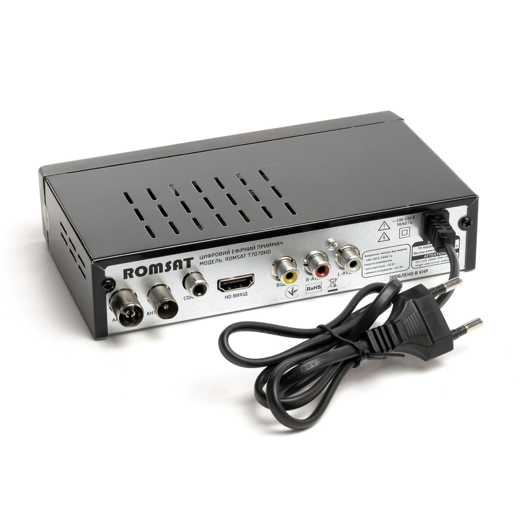ТВ тюнер Romsat DVB-T2, метал (T7070HD) - фото 5 ТВ тюнер Romsat DVB-T2, метал (T7070HD) - фото 5