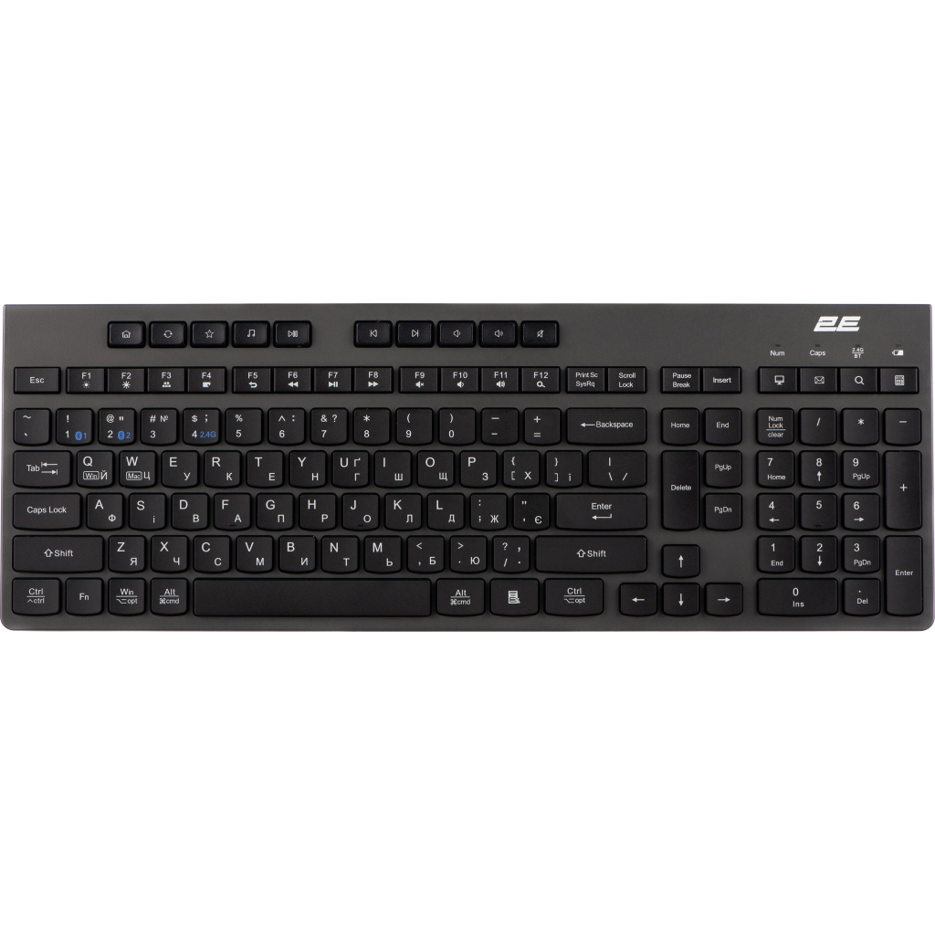 Клавіатура 2E KS280 Wireless/Bluetooth Black-Gray (2E-KS280WBGR_UA) - фото 1