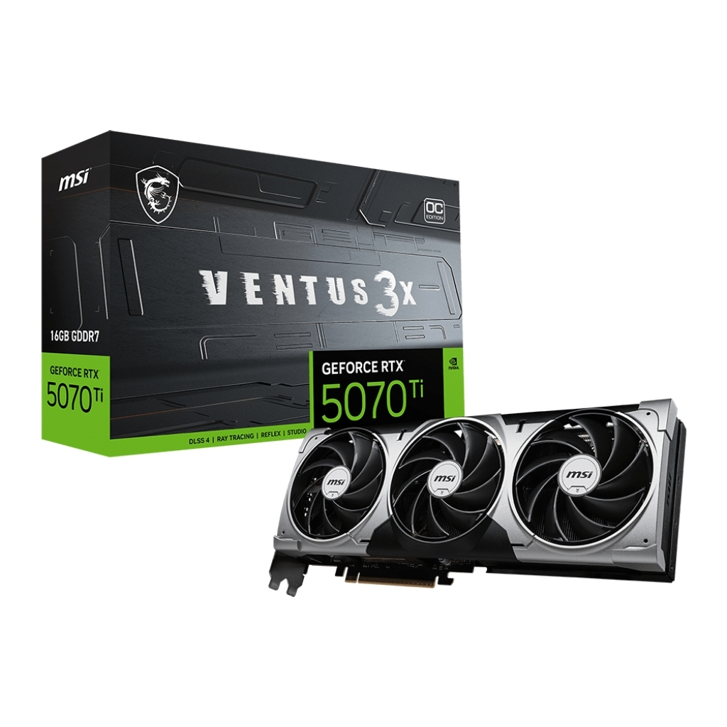 Відеокарта MSI GeForce RTX5070 Ti 16GB VENTUS 3X OC (RTX 5070 Ti 16G VENTUS 3X OC) - фото 5 Відеокарта MSI GeForce RTX5070 Ti 16GB VENTUS 3X OC (RTX 5070 Ti 16G VENTUS 3X OC) - фото 5