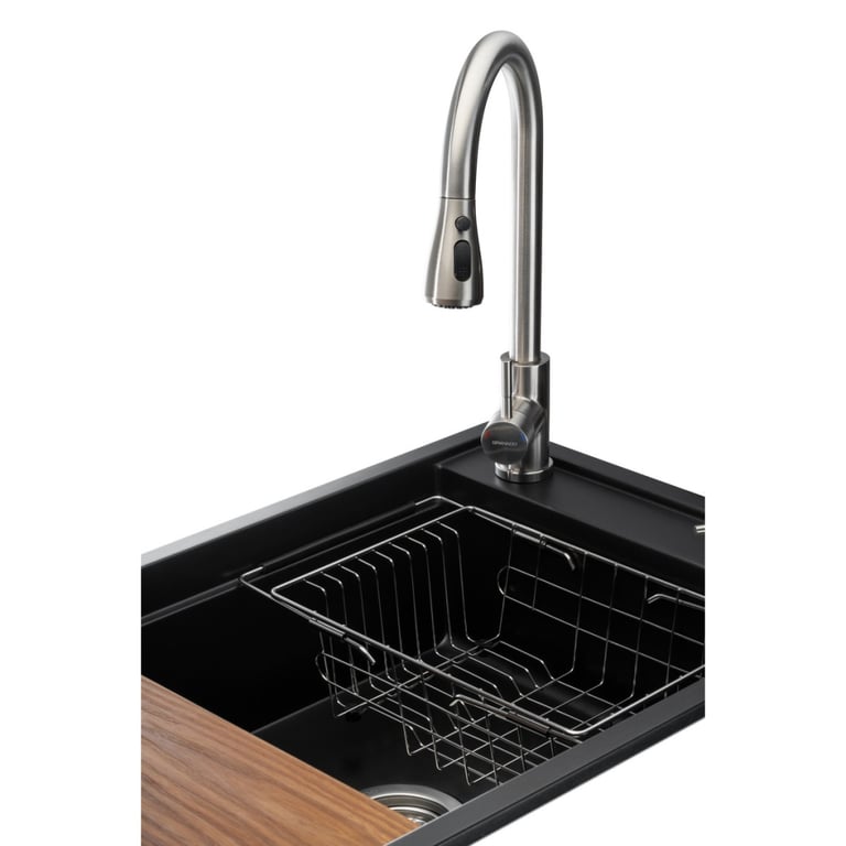 Мийка кухонна GRANADO Basic Artes black shine (+ змішувач Campo LUX inox + дозатор Redondo inox + коши (ksg1101) - фото 2
