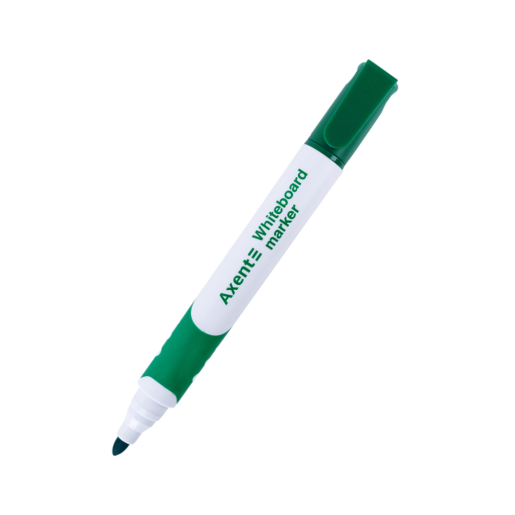Маркер Axent для сухостираємих дошок Comfort Grip 2 мм круглих Зелений (2552-04-A) - фото 1 Маркер Axent для сухостираємих дошок Comfort Grip 2 мм круглих Зелений (2552-04-A) - фото 1