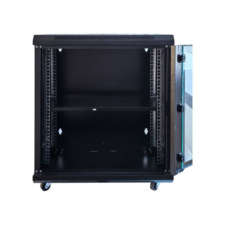 Шафа настінна GEAR 12U 19'' 600x600x600 мм, + полка 19", black (GWMSN-12U-600-600) - фото 3