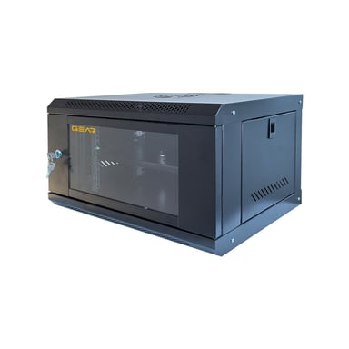 Шафа настінна GEAR 6U 19'' 600x600x300 мм, + полка 19", black (GWMSN-6U-600-600) - фото 1
