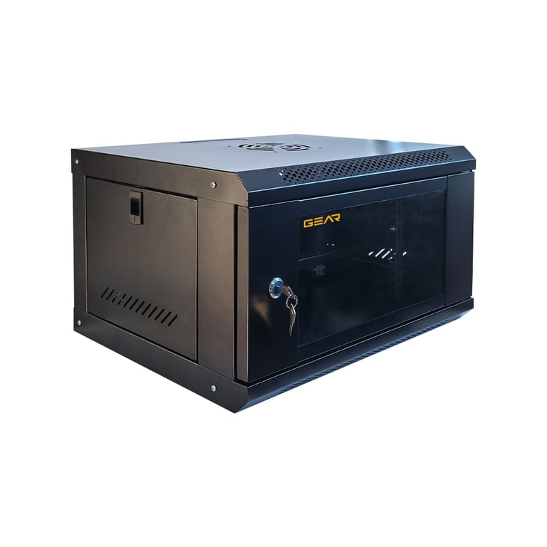 Шафа настінна GEAR 6U 19'' 600x600x300 мм, + полка 19", black (GWMSN-6U-600-600) - фото 2