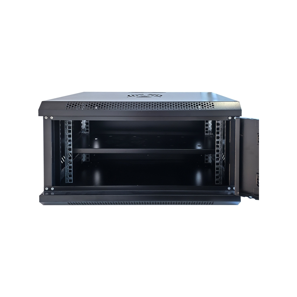 Шафа настінна GEAR 6U 19'' 600x600x300 мм, + полка 19", black (GWMSN-6U-600-600) - фото 4 Шафа настінна GEAR 6U 19'' 600x600x300 мм, + полка 19", black (GWMSN-6U-600-600) - фото 4