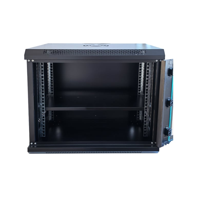 Шафа настінна GEAR 9U 19'' 600x600x450 мм, + полка 19", black (GWMSN-9U-600-600) - фото 3