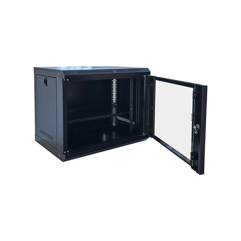 Шафа настінна GEAR 9U 19'' 600x600x450 мм, + полка 19", black (GWMSN-9U-600-600) - фото 4