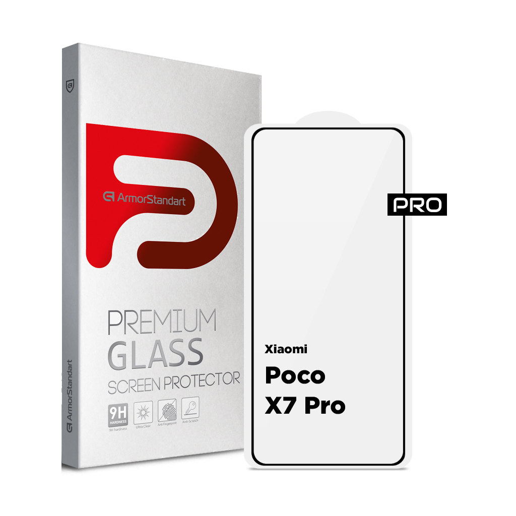 Скло захисне Armorstandart Pro Xiaomi Poco X7 Pro Black (ARM82715) - фото 1 Скло захисне Armorstandart Pro Xiaomi Poco X7 Pro Black (ARM82715) - фото 1