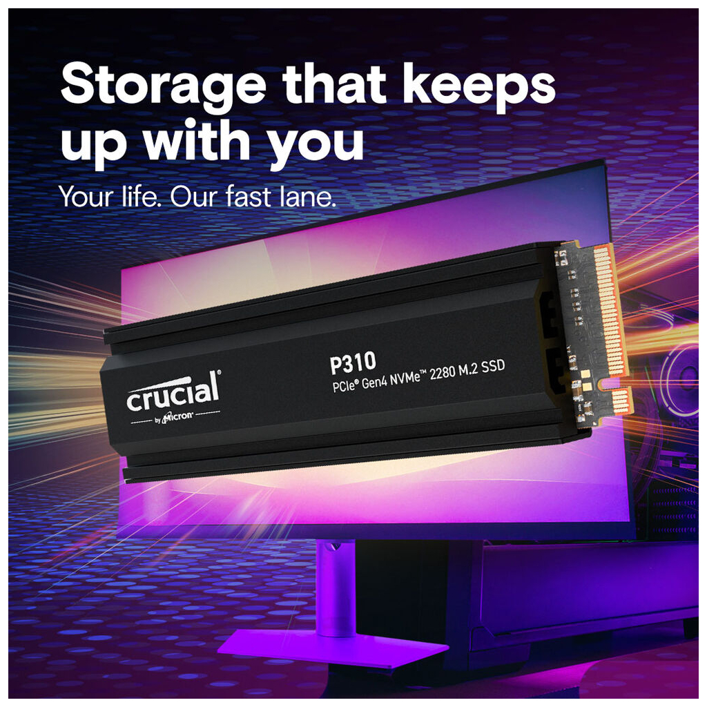 Накопичувач SSD M.2 2280 2TB P310 with heatsink Micron (CT2000P310SSD5) - фото 6 Накопичувач SSD M.2 2280 2TB P310 with heatsink Micron (CT2000P310SSD5) - фото 6