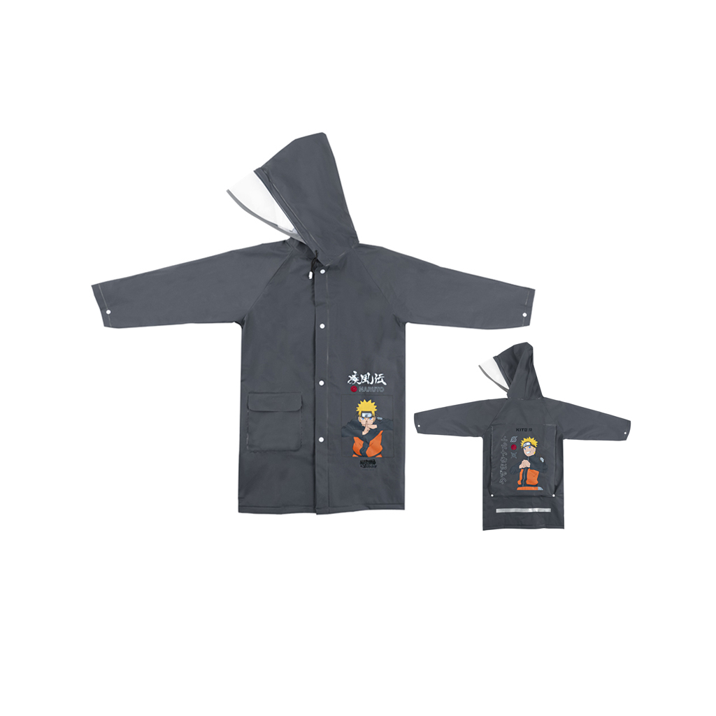 Дощовик дитячий Kite Naruto, M 130-145 см Сірий (NR24-2600M) - фото 1 Дощовик дитячий Kite Naruto, M 130-145 см Сірий (NR24-2600M) - фото 1