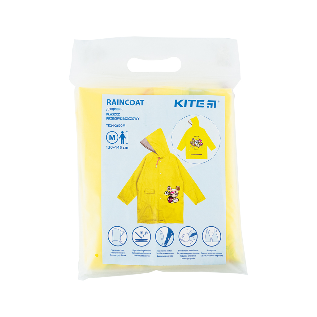 Дощовик дитячий Kite Тokidoki M 130-145 см Жовтий (TK24-2600M) - фото 4 Дощовик дитячий Kite Тokidoki M 130-145 см Жовтий (TK24-2600M) - фото 4