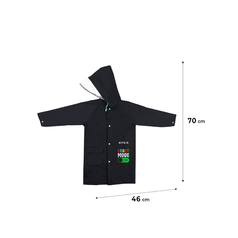 Дощовик дитячий Kite Crazy mode S 115-130 см Чорний (K24-2600S) - фото 2
