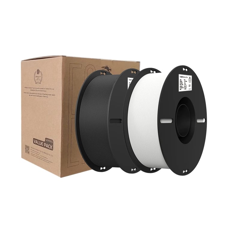 Пластик для 3D-принтера Creality PLA 2x1кг, 1.75мм, white+black (3301010337) - фото 10
