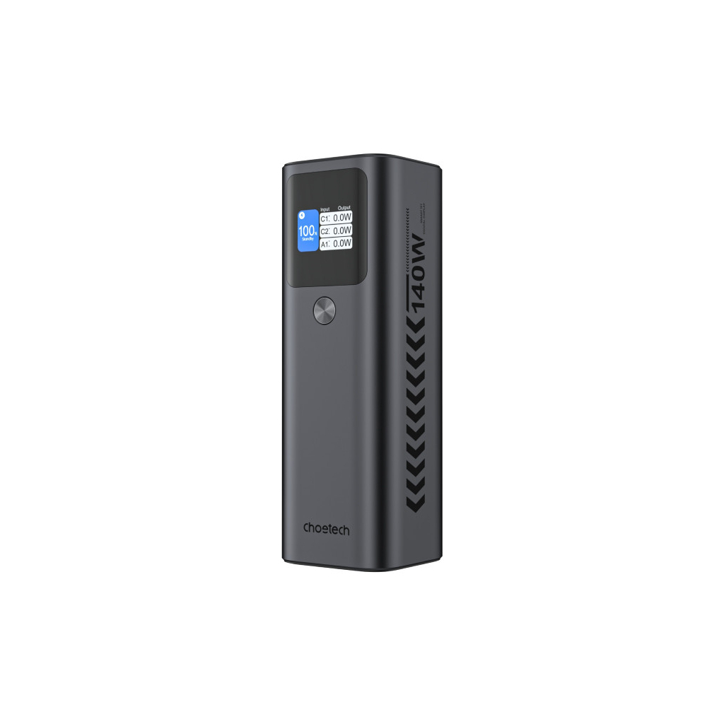 Батарея універсальна Choetech 27000mAh, PD/140W in/out, 2*USB-C/PD5.0, QC3.0/22W, TFT Display (B670-CCGY) - фото 1 Батарея універсальна Choetech 27000mAh, PD/140W in/out, 2*USB-C/PD5.0, QC3.0/22W, TFT Display (B670-CCGY) - фото 1