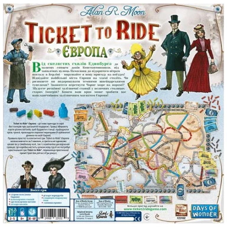 Настільна гра Lord of Boards Квиток на поїзд: Європа (Ticket to ride: Europe) (укр.) (DOW7202UK) - фото 4