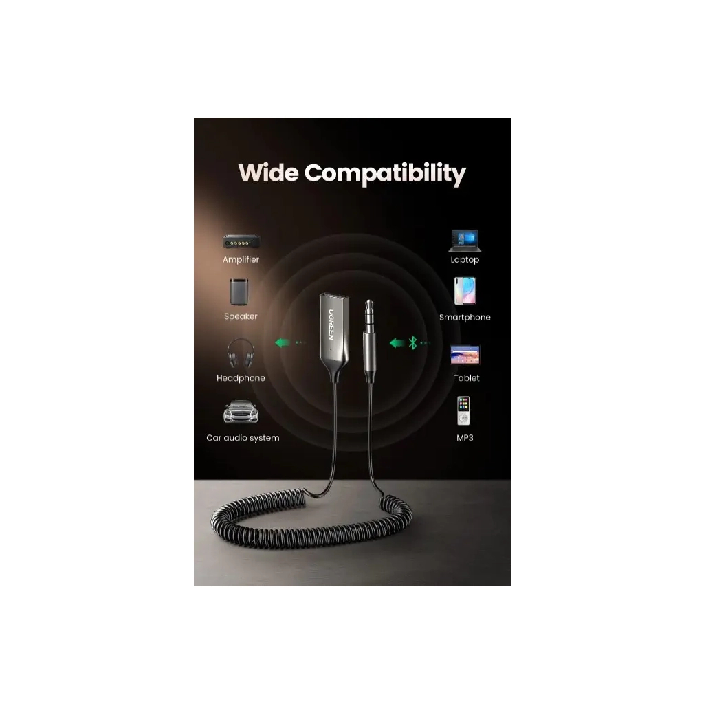 FM модулятор Ugreen Bluetooth 5.0 Aux with mic CM309 UGREEN Black (70601) - фото 10 FM модулятор Ugreen Bluetooth 5.0 Aux with mic CM309 UGREEN Black (70601) - фото 10