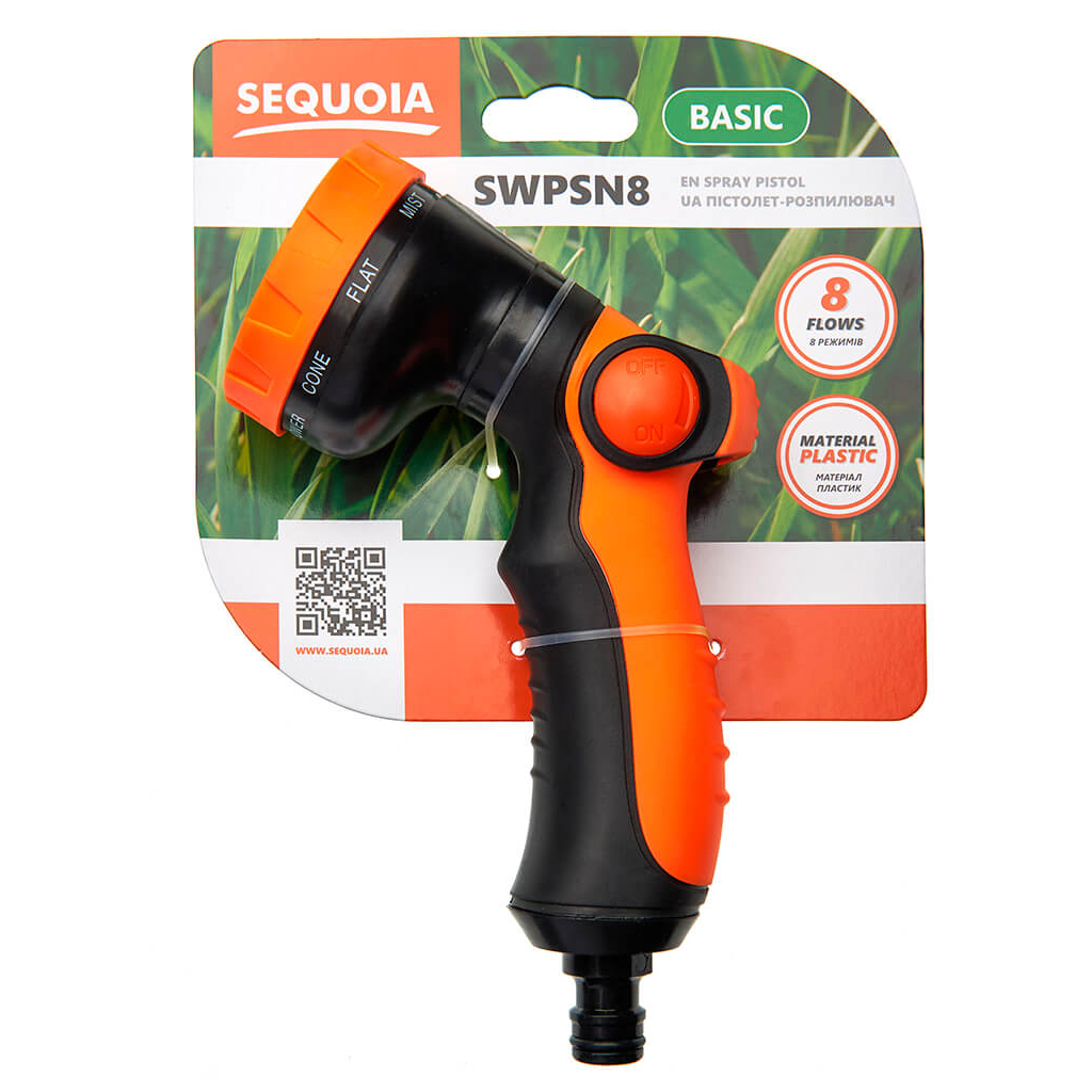 Пістолет для поливу SEQUOIA кількість режимів 8, пластик, вага 0.2 кг (SWPSN8) - фото 2 Пістолет для поливу SEQUOIA кількість режимів 8, пластик, вага 0.2 кг (SWPSN8) - фото 2