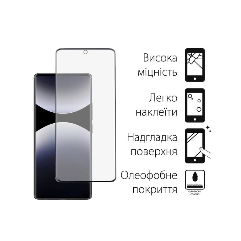 Скло захисне Dengos Full Glue Xiaomi Redmi Note 14 Pro (black) (TGFG-382) - фото 2