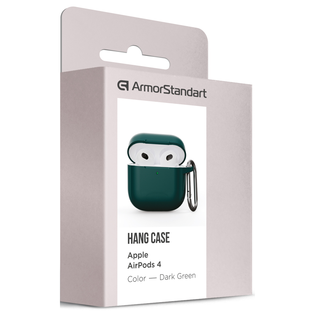 Чохол для навушників Armorstandart Hang Case для Apple AirPods 4 Dark Green (ARM81280) - фото 3 Чохол для навушників Armorstandart Hang Case для Apple AirPods 4 Dark Green (ARM81280) - фото 3