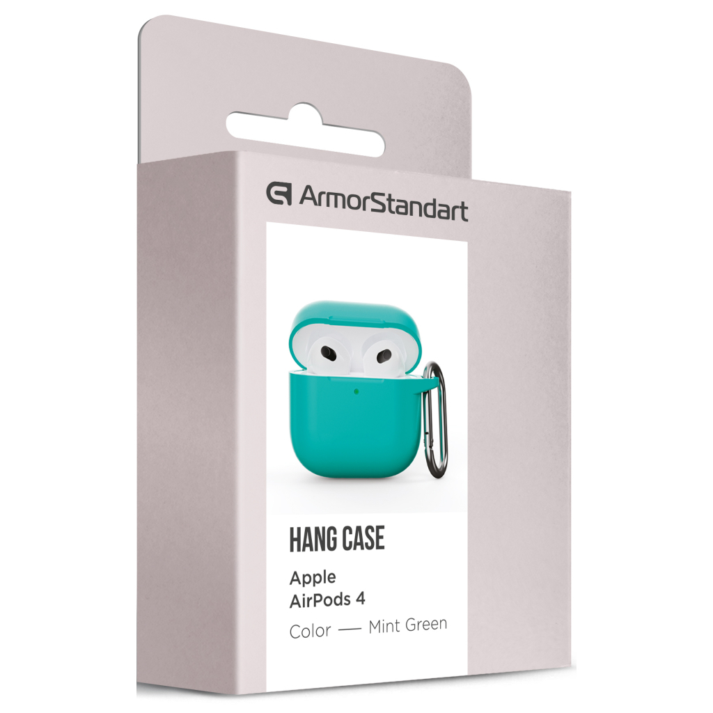 Чохол для навушників Armorstandart Hang Case для Apple AirPods 4 Mint Green (ARM81287) - фото 3 Чохол для навушників Armorstandart Hang Case для Apple AirPods 4 Mint Green (ARM81287) - фото 3