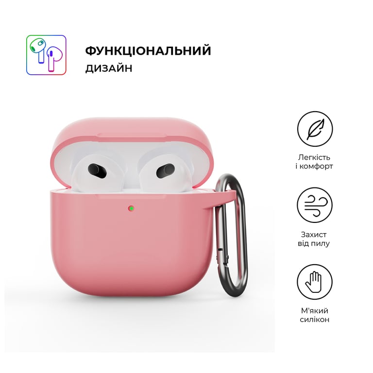 Чохол для навушників Armorstandart Hang Case для Apple AirPods 4 Pink (ARM81290) - фото 2